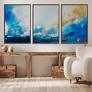 Blue Abstract Print - Dynamic Ocean-Inspired Canvas Wall Art
