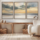 Modern Coastal Artwork with Vibrant Abstract Ocean Waves