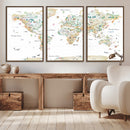 Animal World Map for Kids Room Decor