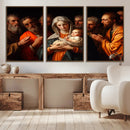 Religious Canvas Wall Art Print - Madonna and Child with