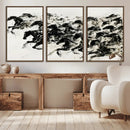 Abstract Horse Wall Art Canvas Print - Dynamic Black Ink