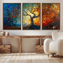 Yggdrasil Tree of Life Mosaic Stained Glass Wall Art Canvas,
