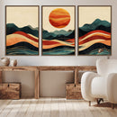 Mountain Triptych Wall Art Canvas Print – Western Nature