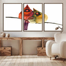 Cardinal Bird Canvas Wall Art - Male and Female Cardinal