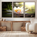 Lotus Flower Wall Art Canvas Print, Water Lily Large Wall