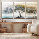 Silver Tree Wall Art – Framed Golden Leaves Canvas Artwork, by MyGreatCanvas | Canvas Wall Art Prints | Photo Prints & Wall Decor