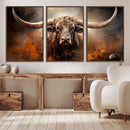 Highland Bull Canvas Abstract Canvas Wall Art Print –