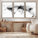Flight Routes Air Traffic Map Canvas Wall Art - Framed -