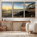 Tropical Beach Wall Art - Stunning Ocean Sunset Canvas Print