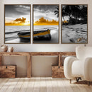 Yellow Rowboat Wall Art – Framed Tropical Shoreline Canvas by MyGreatCanvas | Canvas Wall Art Prints | Photo Prints & Wall Decor