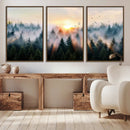 Misty Forest Wall Art – Framed Sunrise Pines Canvas Artwork, by MyGreatCanvas | Canvas Wall Art Prints | Photo Prints & Wall Decor