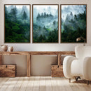 Misty Forest Wall Art Canvas Print – Framed Foggy Mountain by MyGreatCanvas | Canvas Wall Art Prints | Photo Prints & Wall Decor