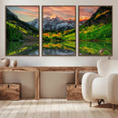 Maroon Bells Lake Wall Art Canvas Print – Framed Majestic