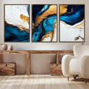 Gold Blue Abstract Canvas Print, Elegant Navy and Gold by MyGreatCanvas | Canvas Wall Art Prints | Photo Prints & Wall Decor