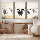 Texas Longhorn Wall Art Canvas Print – Rustic Western Bull