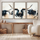 Texas Longhorn Wall Art Canvas Print – Majestic Horned Bull