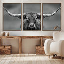 Texas Longhorn Wall Art Canvas Print – Framed Western Bull