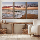 Ocean Sunset Wall Art Canvas Print – Framed Sandy Shore