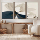 Minimal Flower Wall Art Canvas Print – Framed Beige Bloom