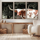 Texas Longhorn Wall Art Canvas Print – Framed Spotted Bull by MyGreatCanvas | Canvas Wall Art Prints | Photo Prints & Wall Decor