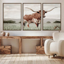 Texas Longhorn Wall Art Canvas Print – Framed Spotted Cattle by MyGreatCanvas | Canvas Wall Art Prints | Photo Prints & Wall Decor