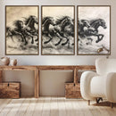 Galloping Horses Wall Art Canvas Print – Framed Wild
