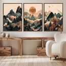 Wood Mountain Landscape Wall Art Canvas Print – Framed