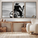 Western Wall Art Canvas Print – Framed Cowboy and Horse