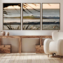 Sunset Surf Wall Art Canvas Print – Framed Golden Hour Waves
