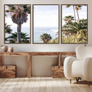 Coastal Palm Trees Wall Art Canvas Print – Framed Ocean