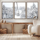 Snowy Ski Lift Wall Art – Framed Winter Mountain Canvas by MyGreatCanvas | Canvas Wall Art Prints | Photo Prints & Wall Decor