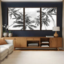 Black and White Palm Wall Art Canvas Print – Framed