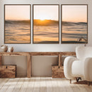 Calm Water Wall Art – Framed Sunset Waves Canvas Artwork, by MyGreatCanvas | Canvas Wall Art Prints | Photo Prints & Wall Decor