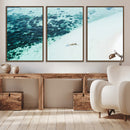 Minimal Beach Wall Art – Framed Ocean Swimming Canvas by MyGreatCanvas | Canvas Wall Art Prints | Photo Prints & Wall Decor