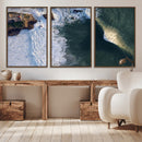 Ocean Wave Wall Art – Aerial Coastal View Canvas Artwork, by MyGreatCanvas | Canvas Wall Art Prints | Photo Prints & Wall Decor