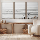 Surfer Silhouette Wall Art – Framed Calm Ocean Canvas by MyGreatCanvas | Canvas Wall Art Prints | Photo Prints & Wall Decor