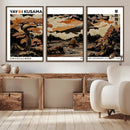 Modern Japanese Wall Art Canvas Print – Framed Abstract