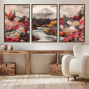 Mountain Wall Art Canvas Print – Framed Autumn Forest
