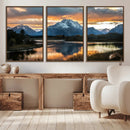 Mountain Sunset Wall Art Canvas Print – Framed Alpine