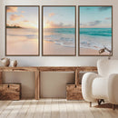 Beach Sunset Wall Art Canvas Print – Framed Ocean Waves
