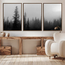 Misty Pines Wall Art Canvas Print – Framed Woodland