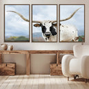 Texas Longhorn Wall Art Canvas Print – Framed Western Rustic