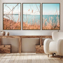 Coastal Grass Landscape Wall Art Canvas Print – Golden