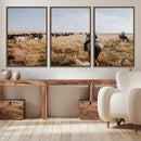 Western Wall Art Canvas Print – Framed Cowboy Cattle Drive