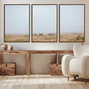 Foggy Plains Wall Art Canvas Print – Framed Horseback Riders