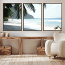 Tropical Beach Wall Art Canvas Print – Framed Serene Ocean