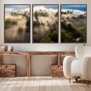 Tranquil Forest Scene Wall Art Canvas Print – Framed Moody