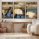Wild Elk Wall Art Canvas Print – Framed Neutral Wildlife by MyGreatCanvas | Canvas Wall Art Prints | Photo Prints & Wall Decor