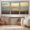 Sunset Seascape Wall Art Canvas Print – Framed Pastel Ocean