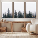 Foggy Forest Wall Art Canvas Print – Framed Misty Pines